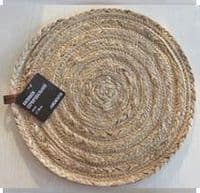 Килимок сервірувальний Ardesto, 38см, соломка, паперовий шпагат, кругла, зелений світлий