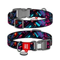 Ошейник для животных WAUDOG Nylon с QR паспортом "Бесконечные миры" пластиковый фастекс L (282-4058)