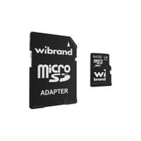 Карта пам'яті microSDXC, 64Gb, Class10 UHS-1, Wibrand, SD адаптер (WICDXU1/64GB-A)