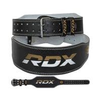 Атлетичний пояс RDX 6 шкіряний Black Gold XL (WBS-6RB-XL)