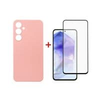 Чохол до мобільного телефона Dengos Samsung Galaxy A55 5G + Glass Pink (DG-KM-92)