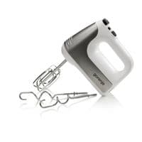 Міксер Gorenje ручний 400Вт, насадки-4 вінчика, турборежим, біло-сірий