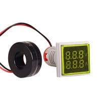 Светодиодный цифровой вольтметр-амперметр переменного тока ST17VA, 60-500V, 0-100A, Yellow, 28х51х20 mm