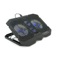 Підставка під ноутбук IceCoorel K22, 10-17&amp;quot;, 2*125мм+2*70мм 2600&amp;plusmn;10% RPM, корпус пластик+алюміній, 385x280x28mm, Black, Box, Q10