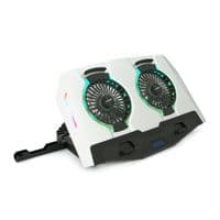 Підставка для ноутбука IceCoorel N9, 10-18&amp;quot;, 2*125mm 1400&amp;plusmn;10% RPM, корпус пластик+алюміній, 2xUSB 2.0 + LCD display, 461x298x52mm, Silver, Box