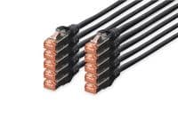 Патч-корд DIGITUS CAT 6 S-FTP, 5м, AWG 27/7, LSZH, упаковка 10 шт, чорний