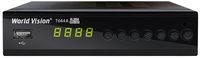 TV-тюнер внешний автономный World Vision Т644A, Black, H.264, AC3, DolbyDigital, DVB-T2/T/C, FM тюнер, IPTV, DLNA, Stalker, 7 кнопок, дисплей, 2хUSB, металлический корпус, пульт обучающийся управление ТВ, встроенный блок питания, CPU-GX6705