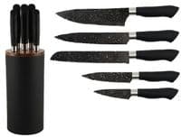 Набір ножів з блоком Ardesto Gemini, 6 предметів, нержавіюча сталь, пластик, чорний