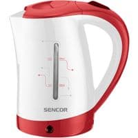 Электрочайник Sencor 0.5л, Strix, пластик, в комплекте 2 стакана + 2ложки, бело-красный