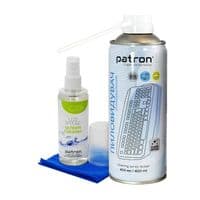Набор чистящий Patron: спрей для экранов 120 мл, салфетка из микрофибры, сжатый воздух 400 мл (CS-PN-BUNDL-11)