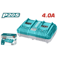 Акс.інстр TOTAL TCLI2034 зарядний пристрій для акумуляторних батарей 20+20В