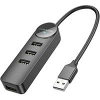 USB HUB Borofone DH5 (USB to USB2.0*4) 0.2m Black