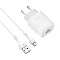 Зарядний пристрій HOCO C72Q Glorious single port QC3.0 charger set(Micro) White