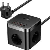 Сетевое зарядное устройство Baseus PowerCombo Cube Power Strip 3AC+2U+2C 30W 1.5m EU Cluster Black