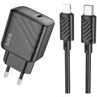 Сетевое зарядное устройство HOCO CS22A Value single port PD30W charger set(C to iP) Black