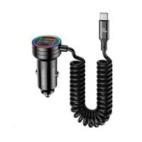 АЗУ Usams US-CC167 C33 60W Car Charger With Spring Cable Black