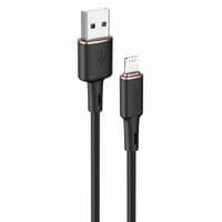 Кабель ACEFAST C2-02 USB to iP 2.4A, 1.2m, силікон, роз'єми цинк, Black