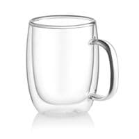 Набір чашок з ручками і подвійними стінками Ardesto, 350мл, 2шт, боросилікатне скло, прозорий