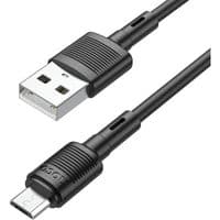 Кабель HOCO X83 USB to Micro 2.4A, 1m, PVC, PVC connectors, Black