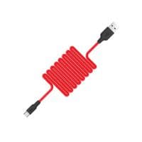 Кабель HOCO X21 USB to Type-C 2A, 1m, silicone, TPE connectors,  Black+Red