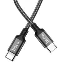 Кабель HOCO X14 Type-C to Type-C 60W, 1m, nylon, aluminum connectors, Black