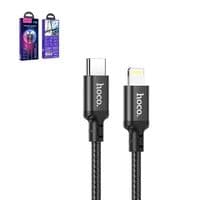 Кабель HOCO X14 Type-C to iP 3A, 20W, 1м, нейлон, алюмінієві конектори, Чорний