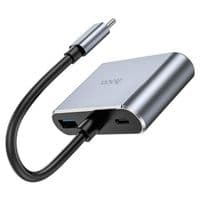 Кабель-переходник HOCO HB30 Eco Type-C multi-function converter(HDTV+VGA+USB3.0+PD) Metal Gray