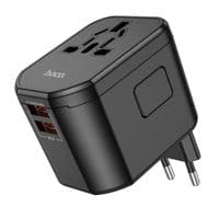 УЗУ HOCO AC15 Walker three-port PD20W(1C2A) universal conversion charger Black