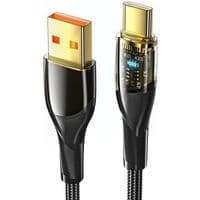 Кабель Essager Interstellar Transparent Design USB Charging Cable USB A to Type C 7A 1m black (EXCT-XJ01-P)