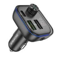 АЗУ с FM-модулятором BOROFONE BC54 Acertar PD30W+QC3.0 car BT FM transmitter 18W Black