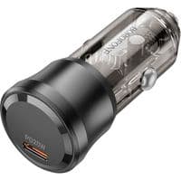 Автомобильное зарядное устройство BOROFONE BZ24  Transparent Black