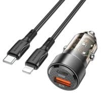 Автомобильное зарядное устройство BOROFONE BZ20 Smart 38W  Transparent Black