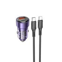 Автомобильное зарядное устройство BOROFONE BZ20  Transparent Purple