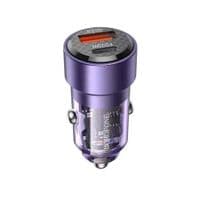 Автомобильное зарядное устройство BOROFONE BZ20 Smart 38W dual port PD20W+QC3.0 car charger Transparent Purple