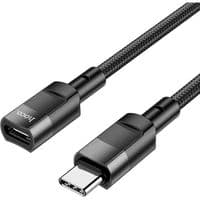 Кабель HOCO U107 Type-C Male to Type-C Female USB2.0 extension cable(L=1.2m) Black