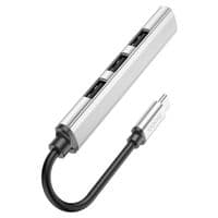 Кабель-переходник HOCO HB26 4 in 1 adapter(Type-C to USB3.0+USB2.0*3) Silver