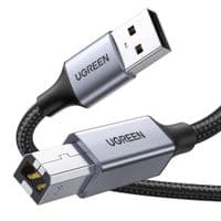 Кабель UGREEN US369 USB-A Male to USB-B 2.0 Printer Cable Alu Case with Braid 2m  (Black)(UGR-80803)