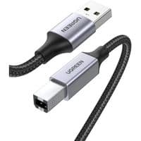 Кабель UGREEN US369 USB-A Male to USB-B 2.0 Printer Cable Alu Case with Braid 1m  (Black)(UGR-80801)