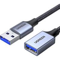 Кабель UGREEN US115 USB 3.0 Extension Cable Aluminum Case 1m (Black)(UGR-10495)