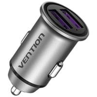 Автомобильное зарядное устройство  Vention Two-Port USB A+A(30/30) Car Charger Gray Mini Style Aluminium Alloy Type (FFEH0)