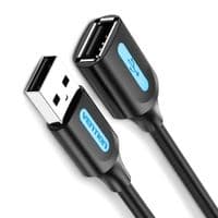 Кабель Vention USB 2.0 A Male to A Female Extension Cable 2M black PVC Type (CBIBH)