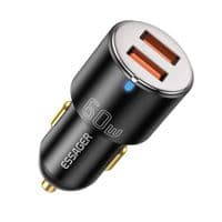 Автомобильное зарядное устройство Essager City Dual USB-A Car Charger 60W  black (ECC2C1A-FF01)