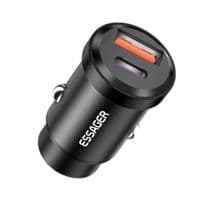 Автомобильное зарядное устройство Essager Gyroscope Mini Charger USB-A + Type-C 30W  black (ECCAC-TL01)
