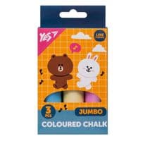 Крейда Yes кольоровий Line Friends 3 шт JUMBO (400491)