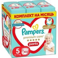 Підгузки Pampers Premium Care Pants Junior Трусики Розмір 5 (12-17 кг) 102 шт. (8006540490976)