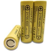Акумулятор 21700 Li-Ion LiitoKala Lii-40A-N(Nickel), 4000mah, 25A, 3.7V (2.5-4.2V), Yellow, PVC BOX