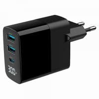 Мережевий ЗП Gembird TA-UC-PDQC30LCD-BK-02