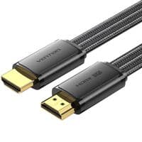 Кабель HDMI M-M, 2.0 м, V2.1, 8K 60Гц, плоский с оплеткой, Vention