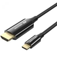 Кабель USB 3.1 Type-C M - HDMI M, 1,8м 8K 60 Гц Цинковый Сплав TPE Черный Vention