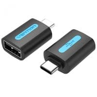 Переходник USB 2.0 Type-C --> USB AF (OTG) Black PVC Vention
